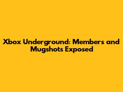 Xbox Underground: Members and Mugshots Exposed