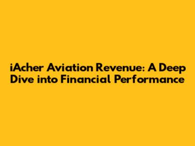 iAcher Aviation Revenue: A Deep Dive into Financial Performance