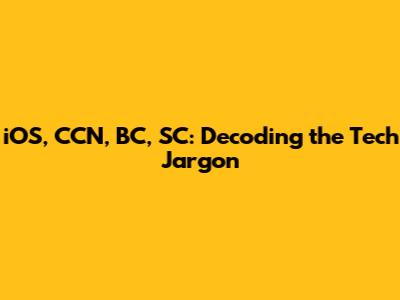 iOS, CCN, BC, SC: Decoding the Tech Jargon